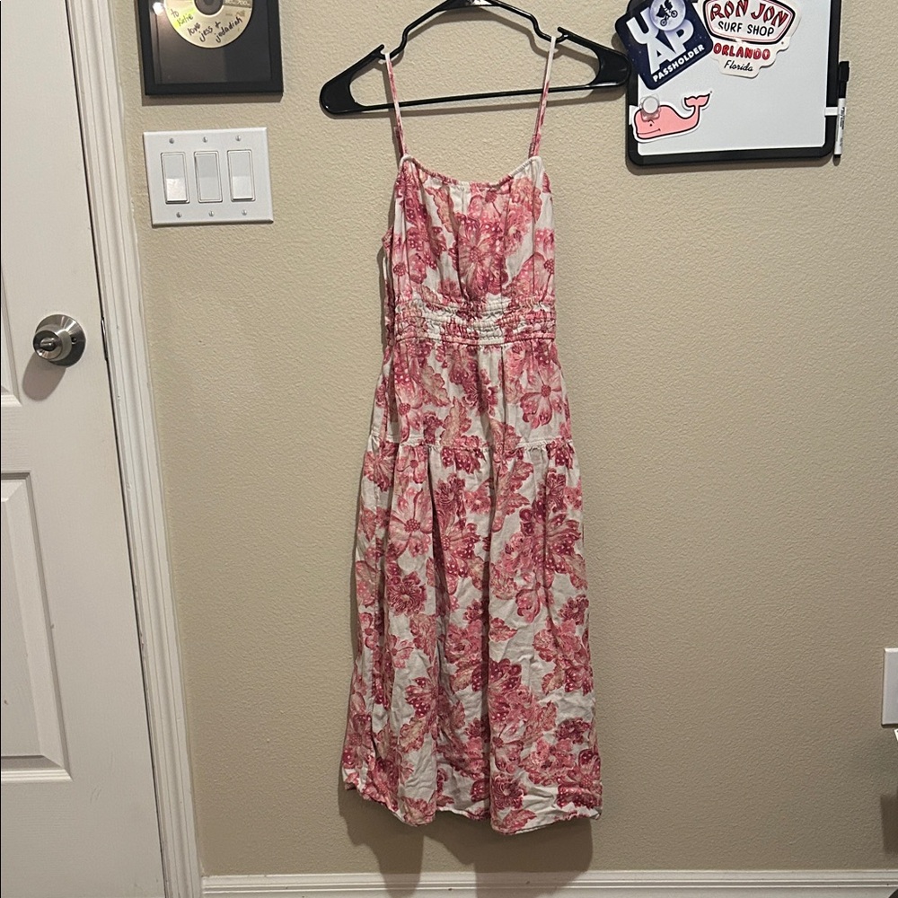 Old Navy Pink Floral Midi Dress